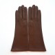 Gants en cuir d'agneau havane "GISELLE".
