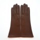 Leather gloves of lamb havana "GISELLE".