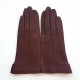 Leather gloves of lamb chocolate "THERESE".