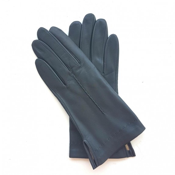 Leather gloves of lamb grey "THERESE".