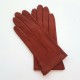 Leather gloves of lamb rust "THERESE".