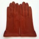 Gants en cuir d'agneau rouille "THERESE".