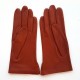 Leather gloves of lamb rust "THERESE".