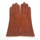 Gants en cuir d'agneau cognac "ADELINE".