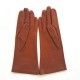 Gants en cuir d'agneau cognac "ADELINE".