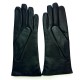 Gants en cuir d'agneau noir "ADELINE".