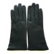 Leather gloves of lamb black "ADELINE".