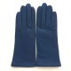 Leather gloves of lamb indigo "ADELINE".