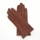 Leather gloves of lamb cognac "THERESE".