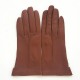 Gants en cuir d'agneau cognac "THERESE".