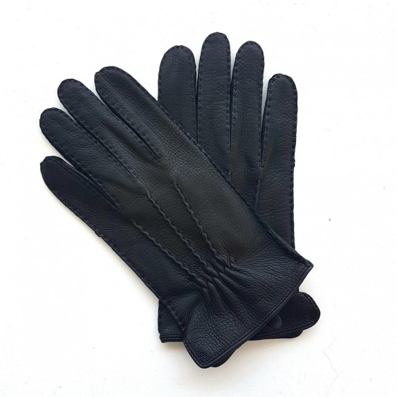 Gants en cuir de cerf noir " MARC ".