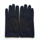 Leather gloves of ostrich and lamb black "ANGE"