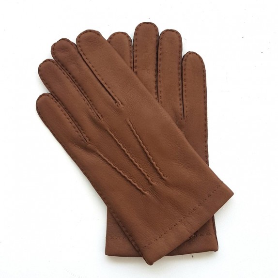 Leather gloves of deer chocolate "COWAL".