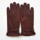 Gants en cuir d'agneau cognac "ARTHUR".