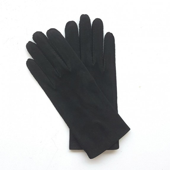 Gants en cuir de chèvre velours noirs "CAPRA".