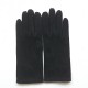 Gants en cuir de chèvre velours noirs "CAPRA".