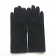 Leather gloves in goat velvet black "CAPRA".