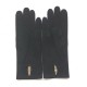 Gants en cuir de chèvre velours noirs "CAPRA".