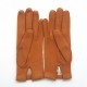 Leather gloves in goat velvet camel "CAPRA".