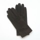 Gants en cuir de chèvre velours marrons "CAPRA".