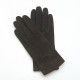 Leather gloves in goat velvet brown "CAPRA".