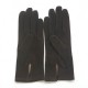 Leather gloves in goat velvet brown "CAPRA".