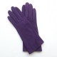 Gants en cuir chèvre velours améthyste "COLINE BIS".