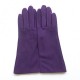 Gants en cuir chèvre velours améthyste "COLINE BIS".