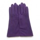 Leather gloves of velvet goat amethyst "COLINE BIS"