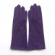 Gants en cuir chèvre velours améthyste "COLINE BIS".