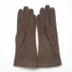 Gants en cuir chèvre velours taupe "COLINE BIS".