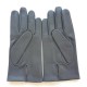 Leather gloves of lamb charcoal and burgundy "AKANO".