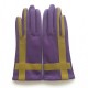 Leather gloves of lamb amethyst and luciole "GEOMETRIA"