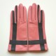 Leather gloves of lamb blossom and charcoal "GEOMETRIA"
