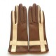 Leather gloves of lamb biscuit and parchment "GEOMETRIA"