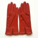 Leather gloves of lamb chilly and cognac "GEOMETRIA"