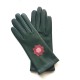 Leather gloves of lamb evergreen, rose antique, blossom "Izar".