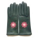 Leather gloves of lamb evergreen, rose antique, blossom "Izar".