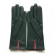 Leather gloves of lamb evergreen, rose antique, blossom "Izar".