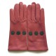 Gants en cuir d'agneau rose antique et feuille "STEA".