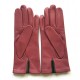 Gants en cuir d'agneau rose antique et feuille "STEA".