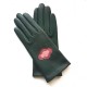 Leather gloves of lamb evergreen, rose antique blossom"CLOUD".