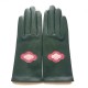 Leather gloves of lamb evergreen, rose antique blossom"CLOUD".