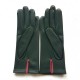 Leather gloves of lamb evergreen, rose antique blossom"CLOUD".