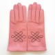 Leather gloves of lamb blossom and evergreen "ARABESQUE".