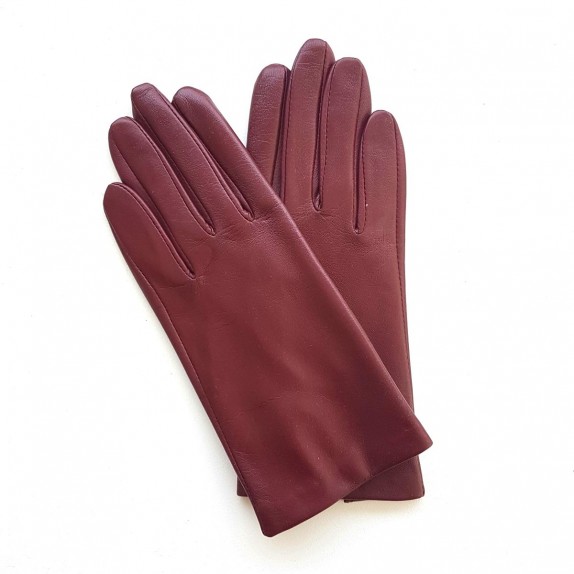 Leather gloves of lamb burgundy "CAPUCINE"