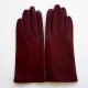 Leather gloves of lamb red hermès "CAPUCINE"