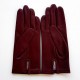 Leather gloves of lamb red hermès "CAPUCINE"