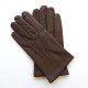 Leather gloves of lamb tobacco "HENRI".
