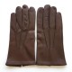 Gants en cuir d'agneau tobacco "HENRI".